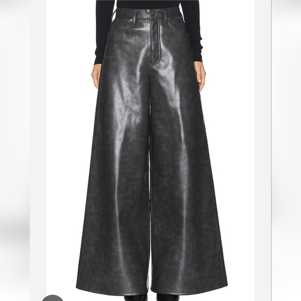 AGOLDE NOLAN PANTS IN SMOKE COLOR NWT WIDE LEG SIZE 24 RETAIL $328 - Picture 3 of 15